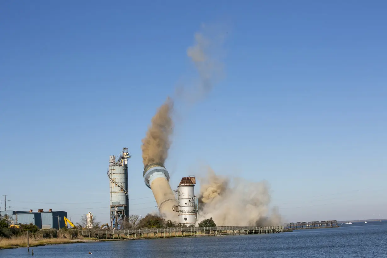 Power Plant Smokestack Demolition