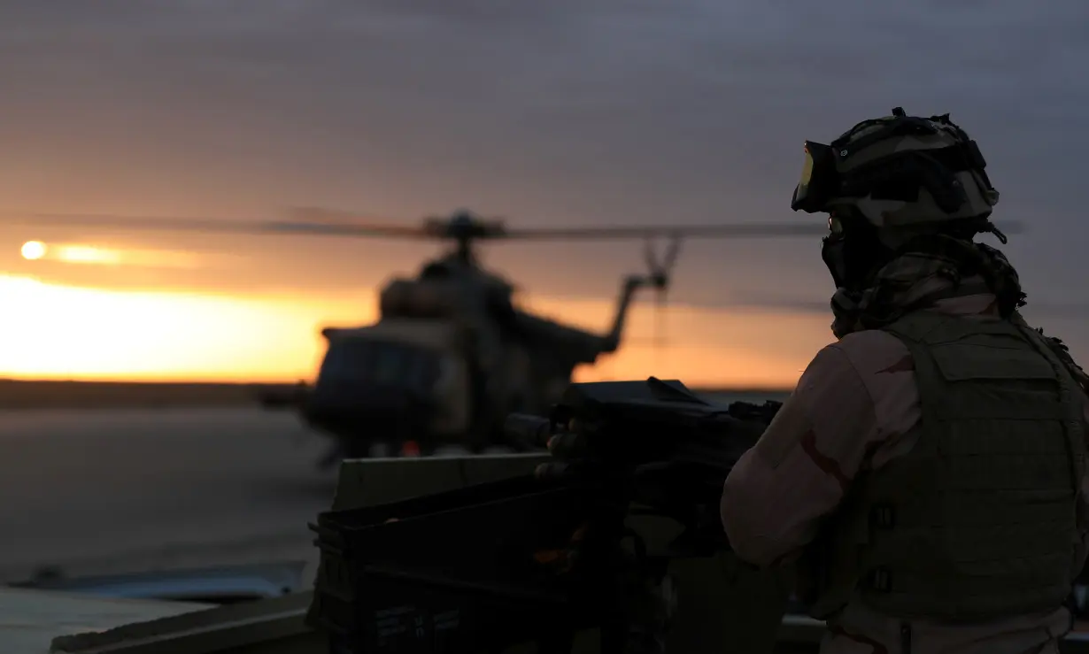 Member of Iraqi security forces is seen at Ain al-Asad airbase in the Anbar province