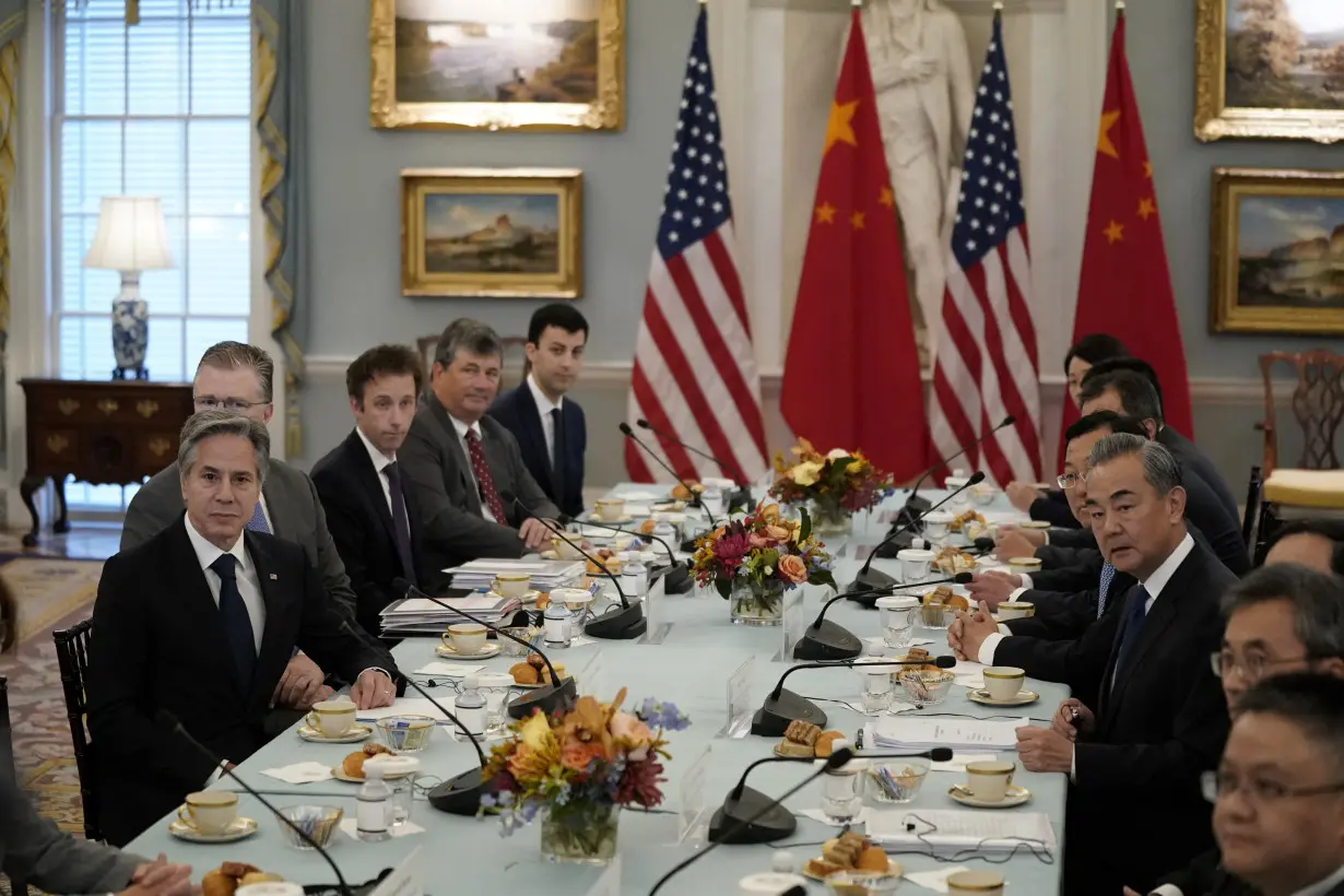 U.S. Secretary of State Antony Blinken meets with Chinese Foreign Minister Wang Yi at the State Department in Washington