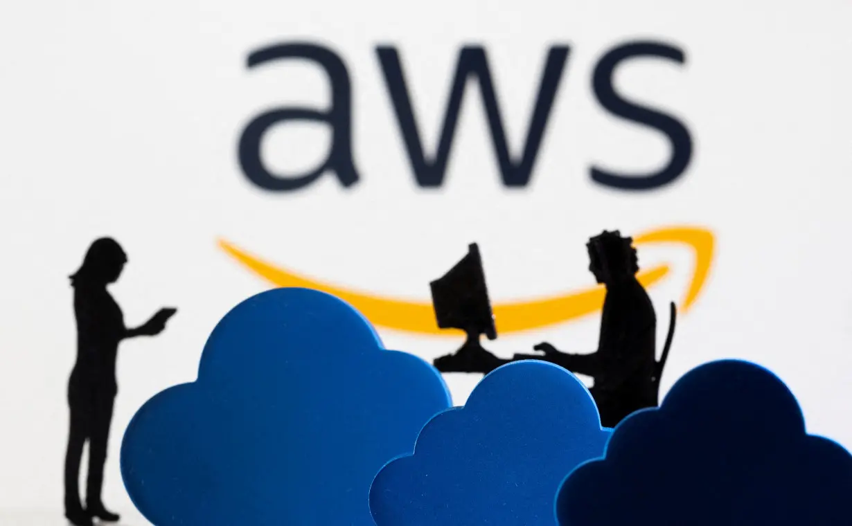 FILE PHOTO: Illustration shows AWS (Amazon Web Service) cloud service logo