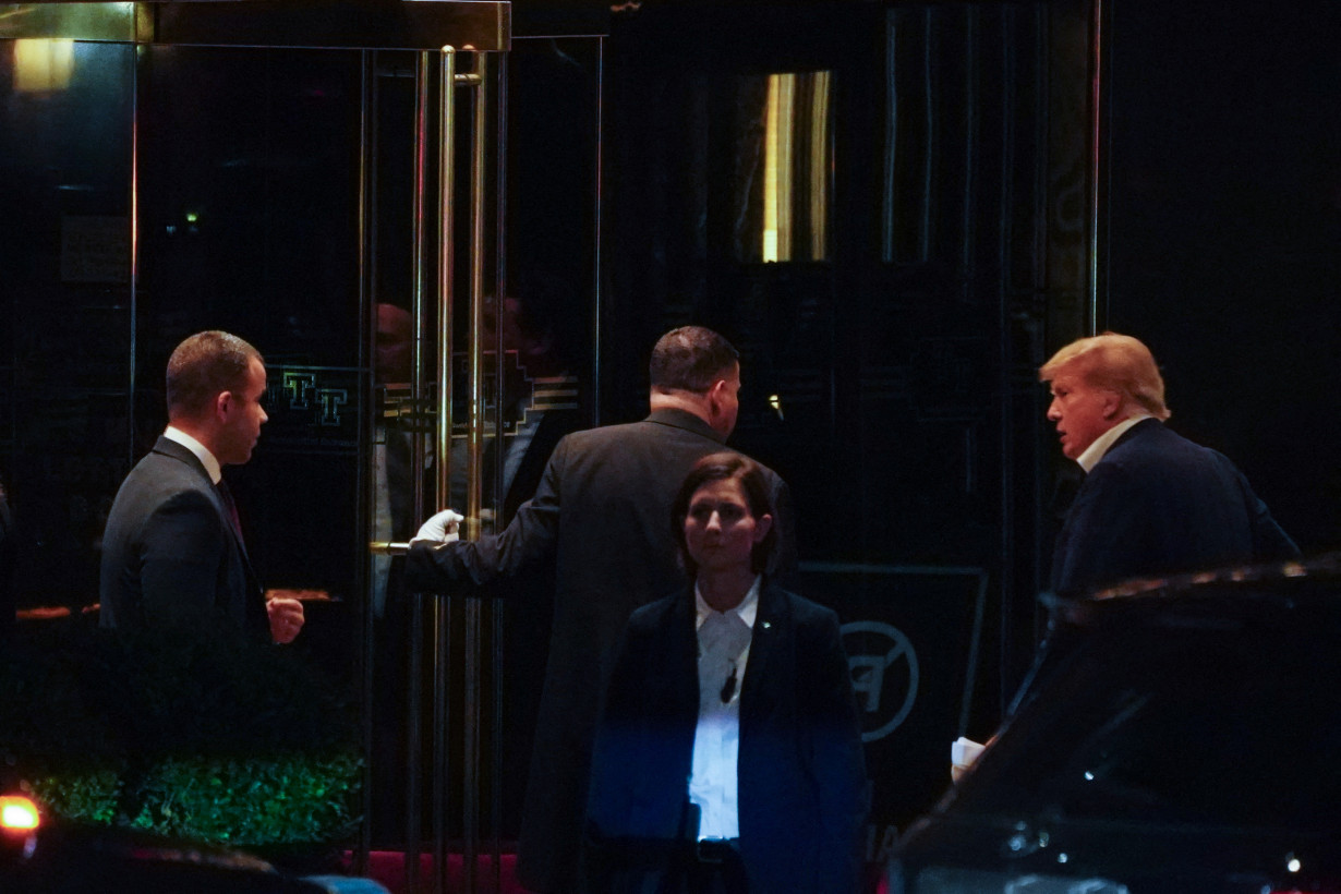 Former U.S. President Donald Trump arrives at Trump Tower in New York City