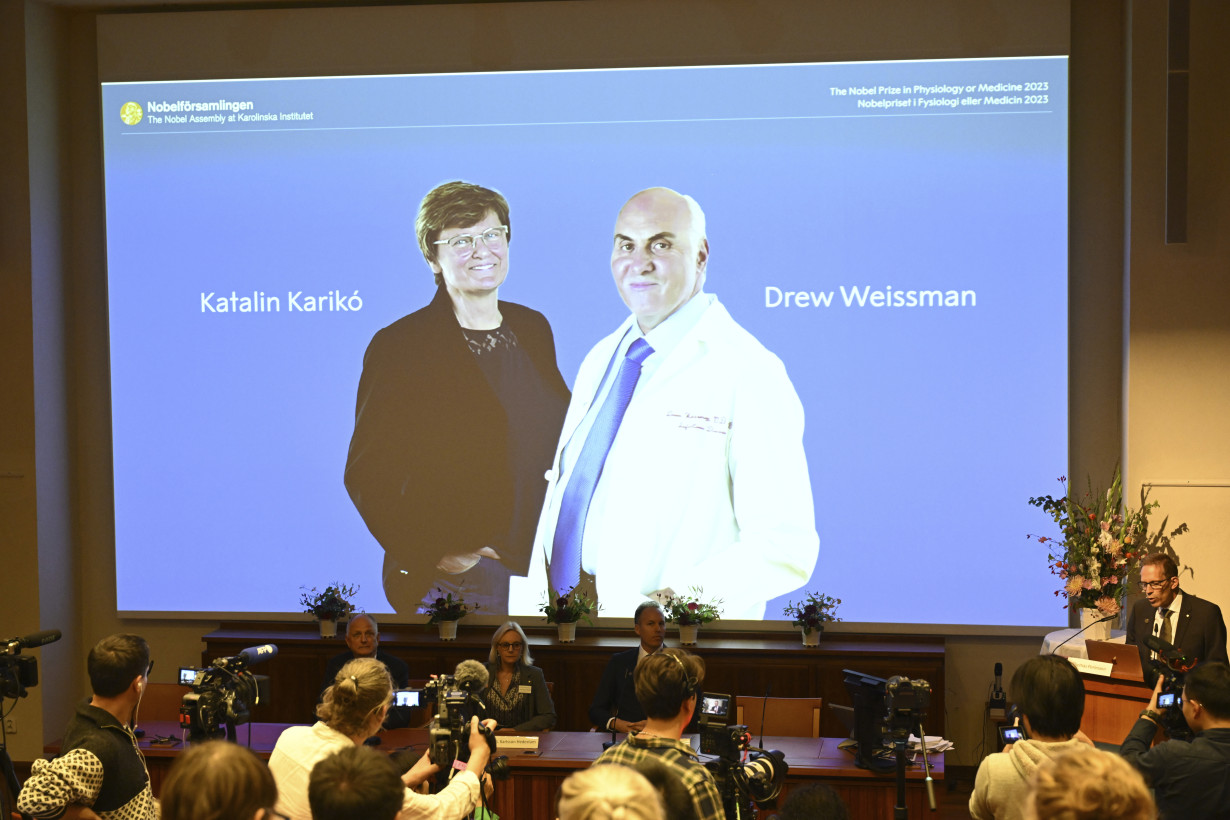 Karikó and Weissman win Nobel Prize in medicine for work that enabled mRNA vaccines against COVID-19