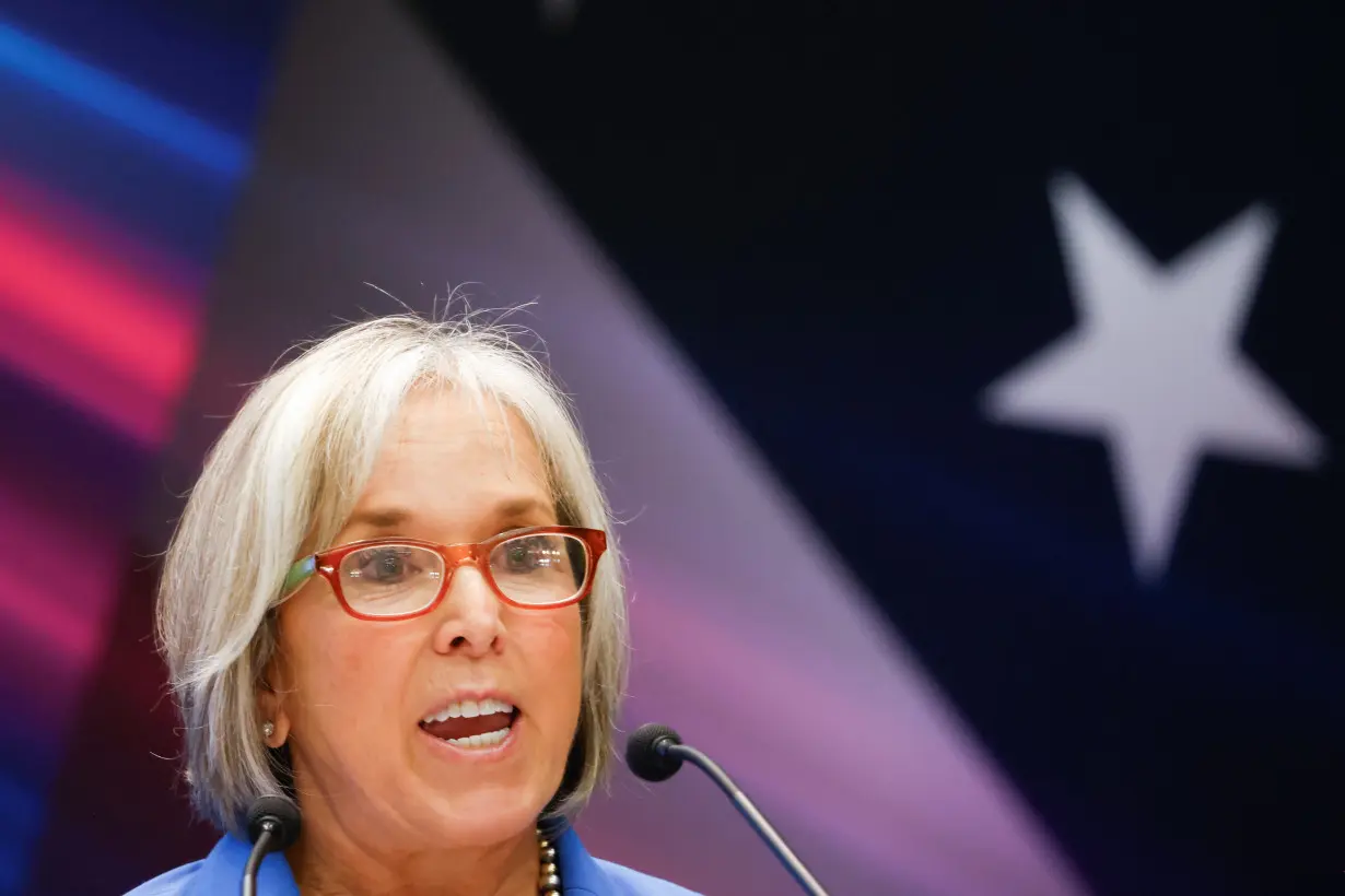 Michelle Lujan Grisham, Governor of the U.S. state of New Mexico, speaks during a forum in Taipei