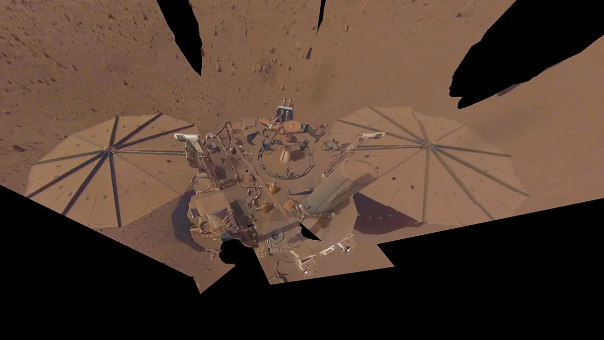 View of the last selfie taken by NASA's InSight Mars lander