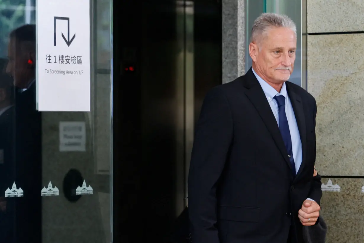 U.S. Washington state senator Jeff Wilson leaves the West Kowloon Magistrates' Courts, in Hong Kong