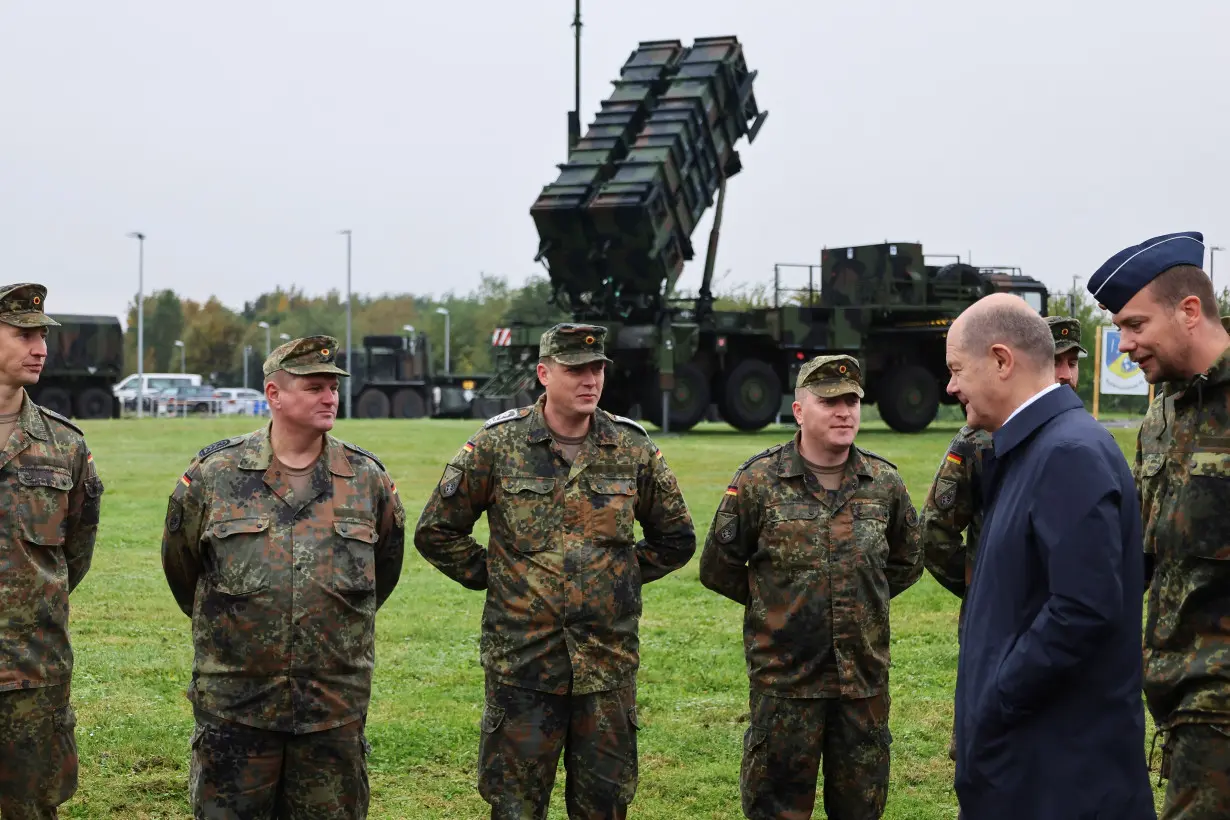 German Chancellor Scholz visits Air Force base in Cologne