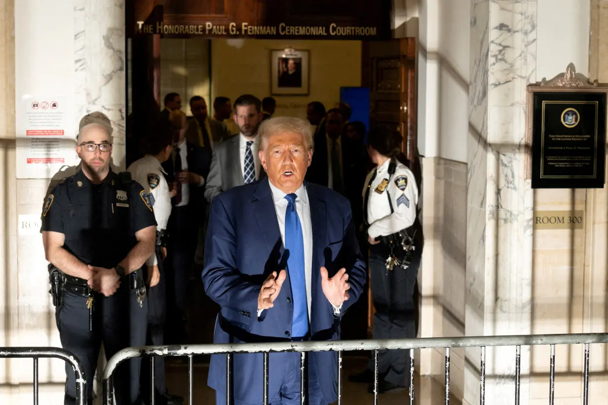 Former U.S. President Donald Trump attends the Trump Organization civil fraud trial, in New York State Supreme Court in the Manhattan borough of New York City