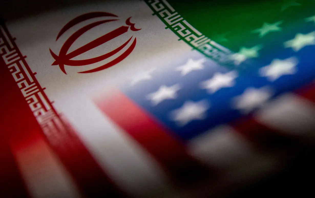 FILE PHOTO: Illustration shows Iran's and U.S.' flags