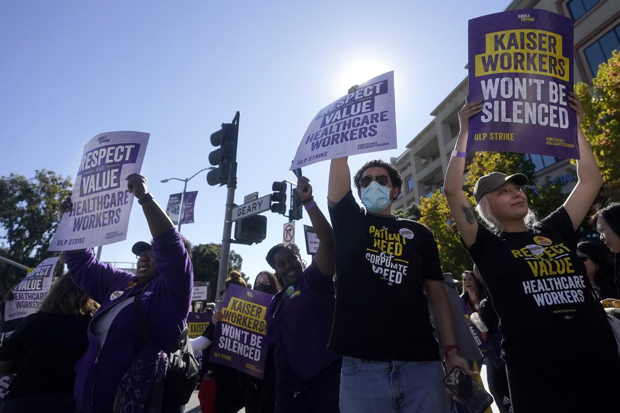 Health care workers picket outside US hospitals in multiple states, kicking off 3-day strike