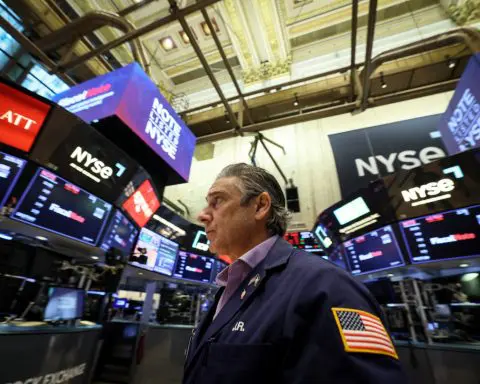 Wall St drops as Treasury yields surge, Powell speaks