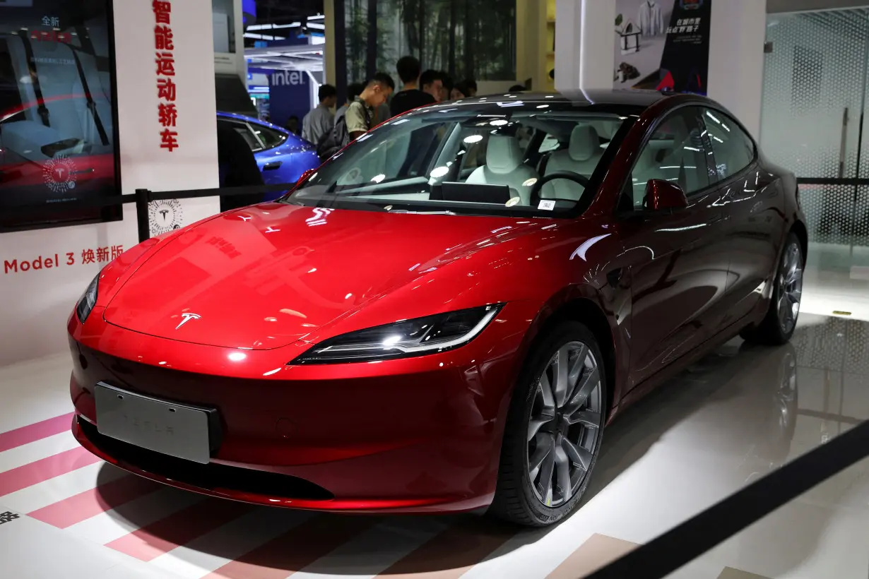 FILE PHOTO: Tesla's new Model 3 in Beijing