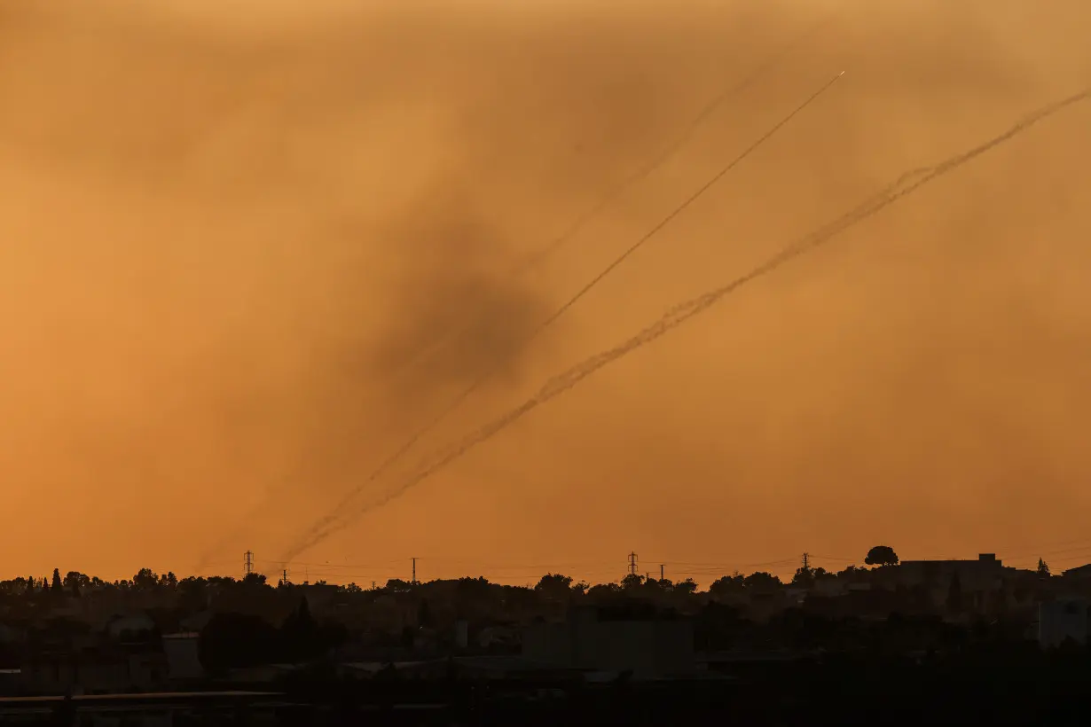 Rockets are launched from the Gaza Strip towards Israel