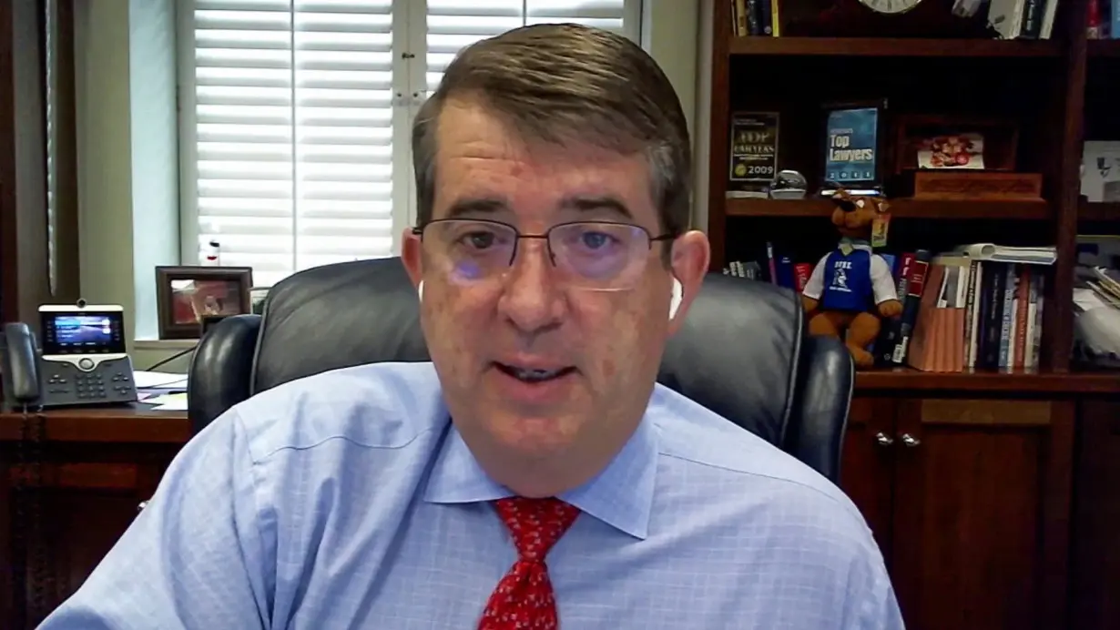 U.S. Bankruptcy Judge David Jones, who announced he is stepping down from handling cases, is seen during a virtual interview with Reuters in December 2020