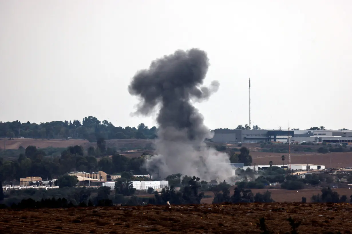 A rocket launched from the Gaza Strip strikes an area near Sderot, southern Israel