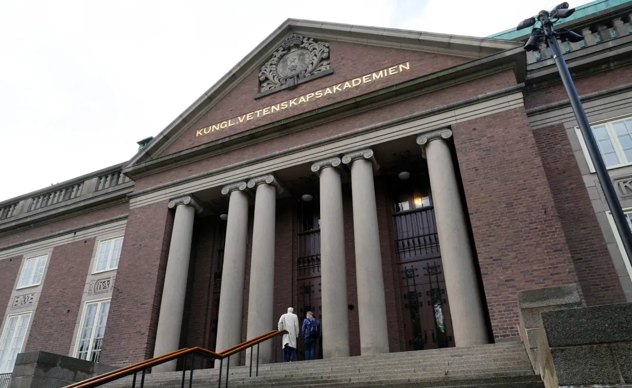 A view of the Royal Swedish Academy of Sciences, where the Nobel Prize in Chemistry is announced, in Stockholm