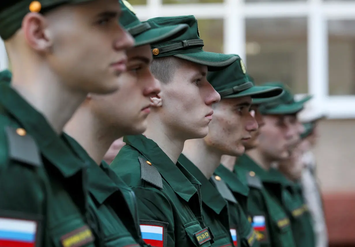 Russian conscripts depart for garrisons from a recruitment centre in Simferopol