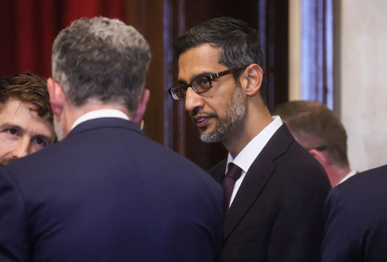 FILE PHOTO: Google CEO Sundar Pichai attends AI forum in Washington