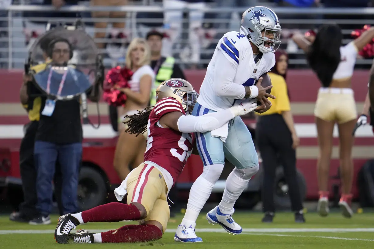 Brock Purdy throws 4 TD passes to lead the 49ers past the Cowboys 42-10