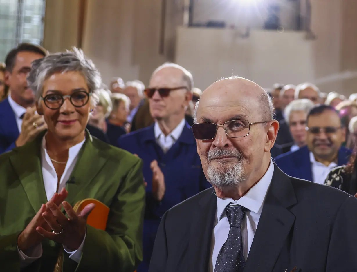 Author Salman Rushdie calls for defense of freedom of expression as he receives German prize