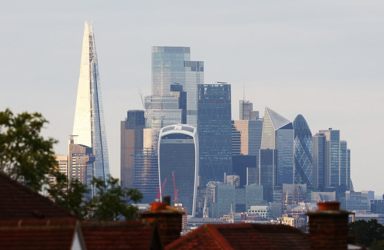 A view of the financial district in London.