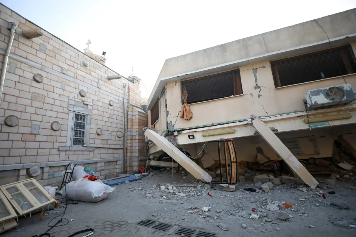 Greek Orthodox Saint Porphyrius Church damaged by an Israeli strike, in Gaza City