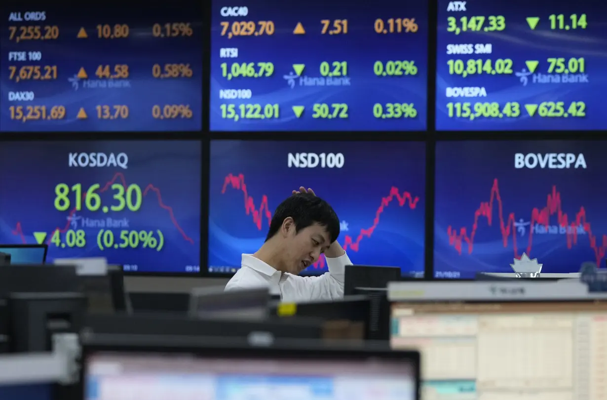 Stock market today: Asian shares follow Wall Street lower, and Japan reports September exports rose