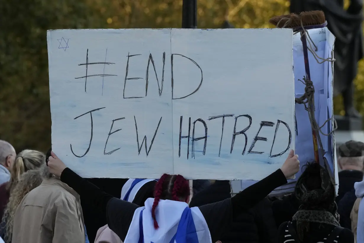 European cities see vigils to oppose antisemitism and rallies seeking relief for Gaza