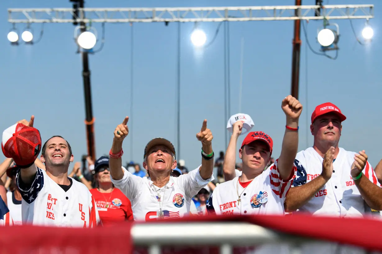 FILE PHOTO: Supporters of former U.S. President Donald Trump attend the Save America Rally in Mendon