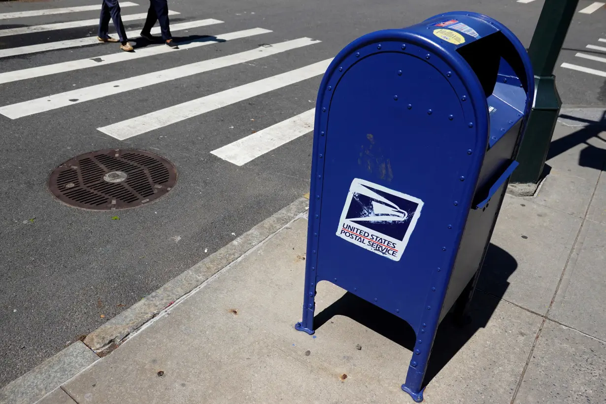 FILE PHOTO: A United States Postal Service mailbox is seen in Manhattan, New York City