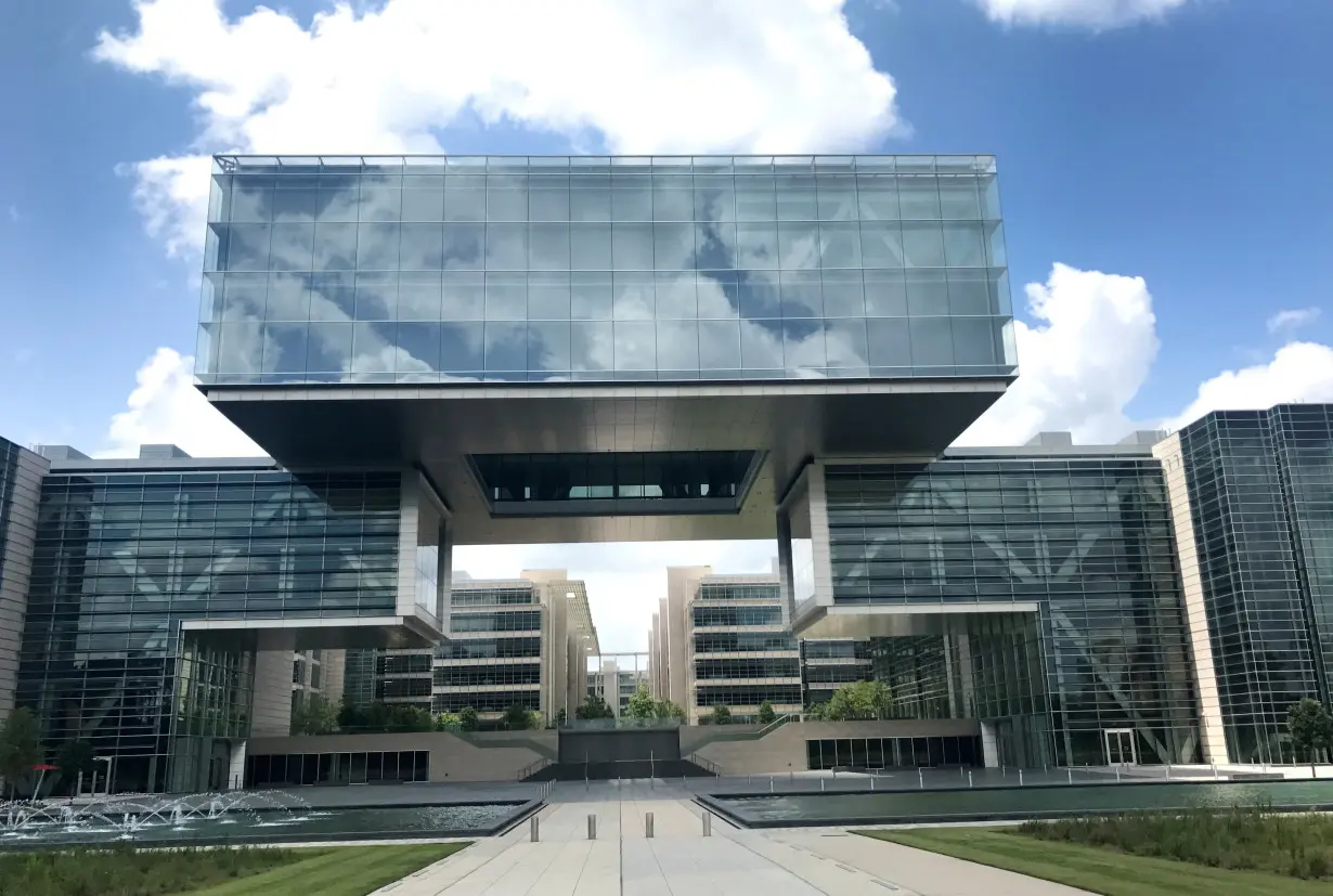 FILE PHOTO: Exxon Mobil's Spring, Texas, campus where the bulk of the oil company's new trading will take place in Spring, Texas