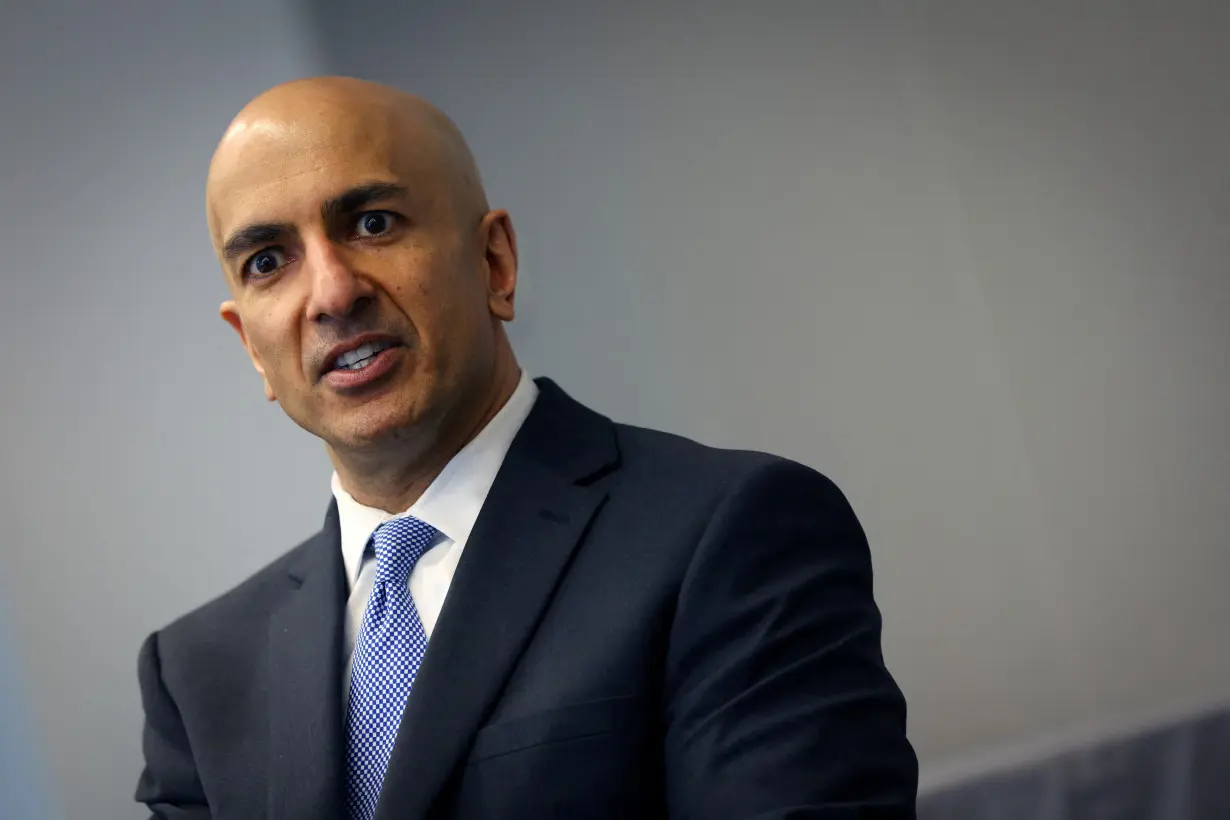 FILE PHOTO: Minneapolis Fed President Neel Kashkari speaks during an interview with Reuters in New York