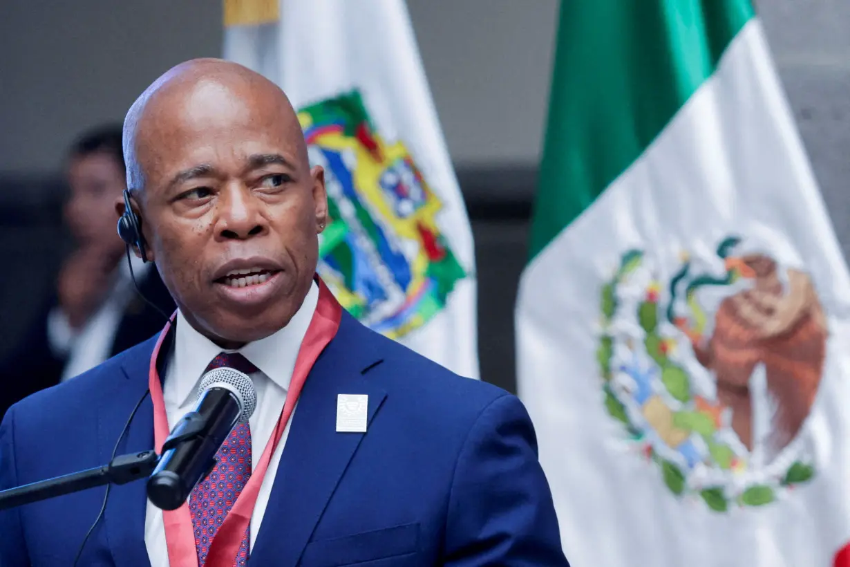 FILE PHOTO: New York City Mayor Eric Adams meets with migrants, community leaders and mayors from the Mixteca region