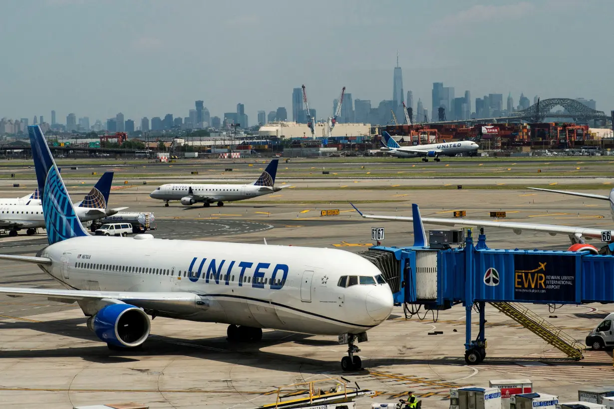 FILE PHOTO: Pilots from United Airlines take part in an informational picket at Newark Liberty International Airport in Newark