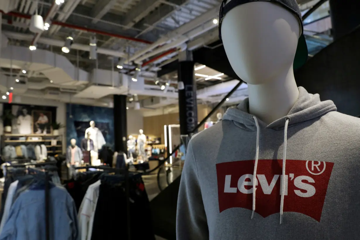 FILE PHOTO: The Levi's logo is seen on a shirt in a Levi Strauss store in New York