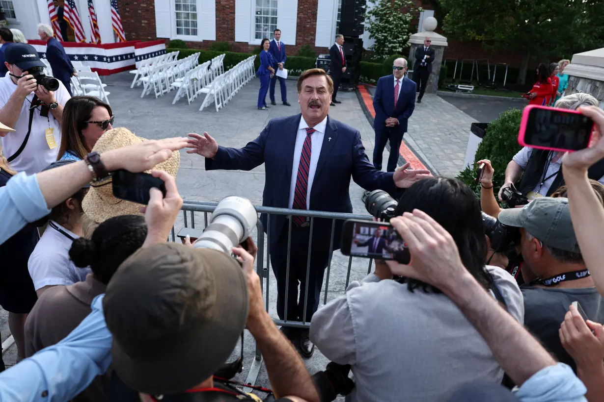 Former U.S. President Donald Trump delivers remarks following his arraignment on classified document charges, in Bedminster