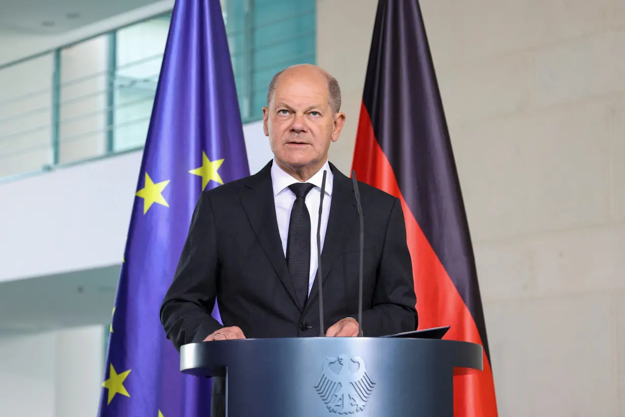 German Chancellor Scholz comments on the situation in the Middle East, in Berlin