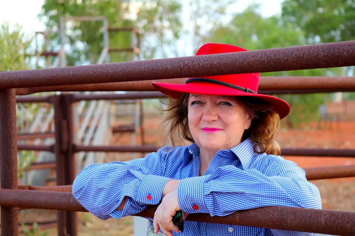 Gina Rinehart poses in Western Australia