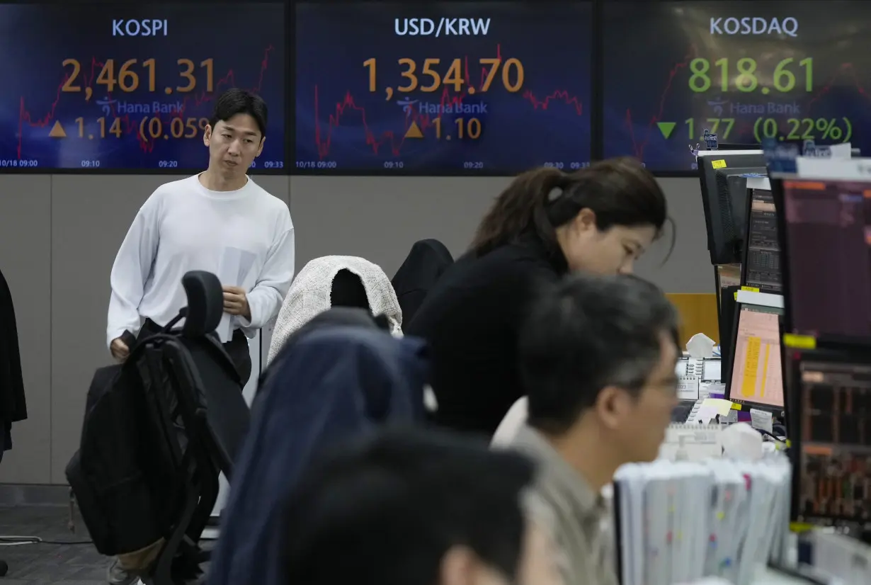 Stock market today: Asian shares follow Wall Street lower, and Japan reports September exports rose