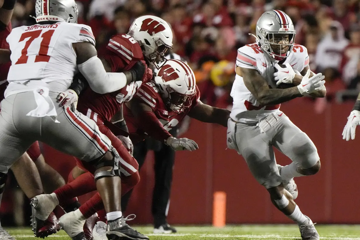 Harrison, Henderson lead unbeaten and No. 3-ranked Ohio State to 24-10 victory at Wisconsin