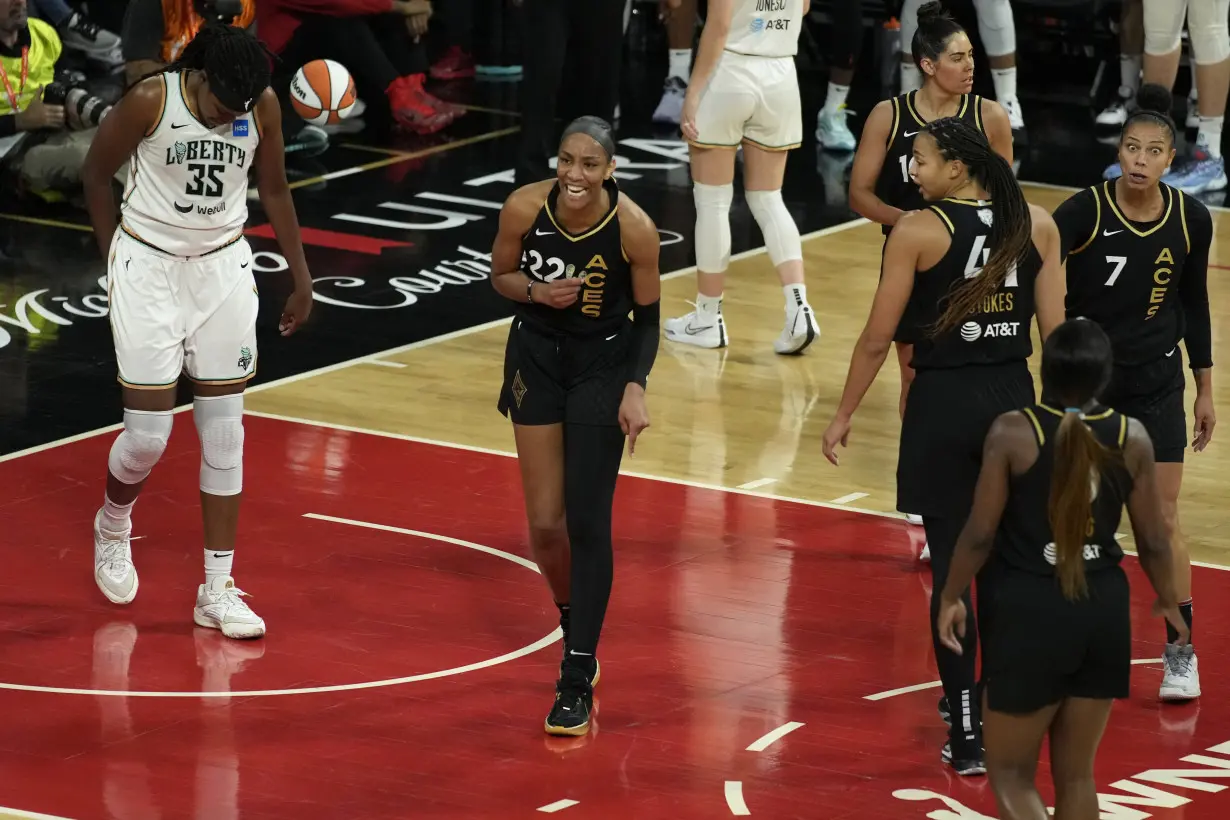 Young and Plum each score 26 points as Aces dominate Liberty 99-82 in WNBA Finals opener