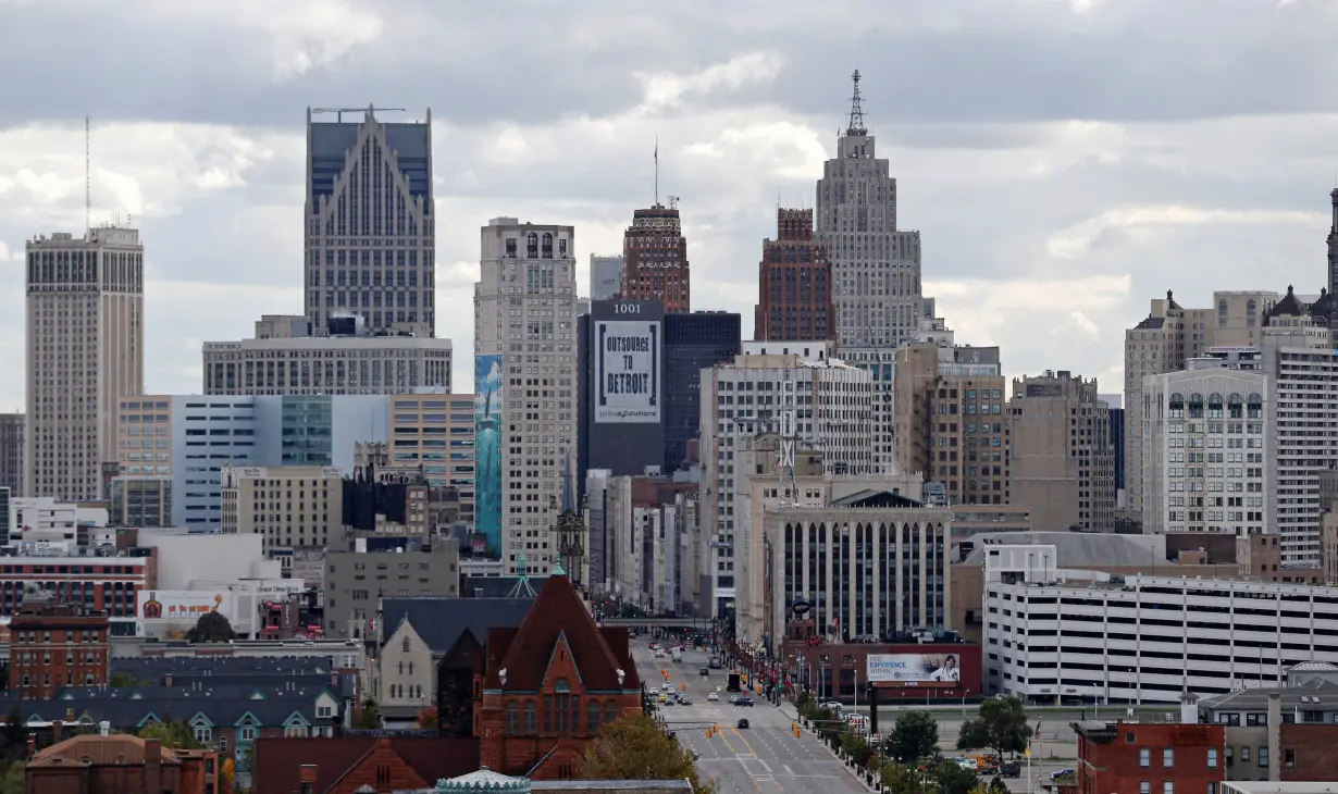 FILE PHOTO: The skyline of Detroit looking south from the midtown area in Detroit, Michigan