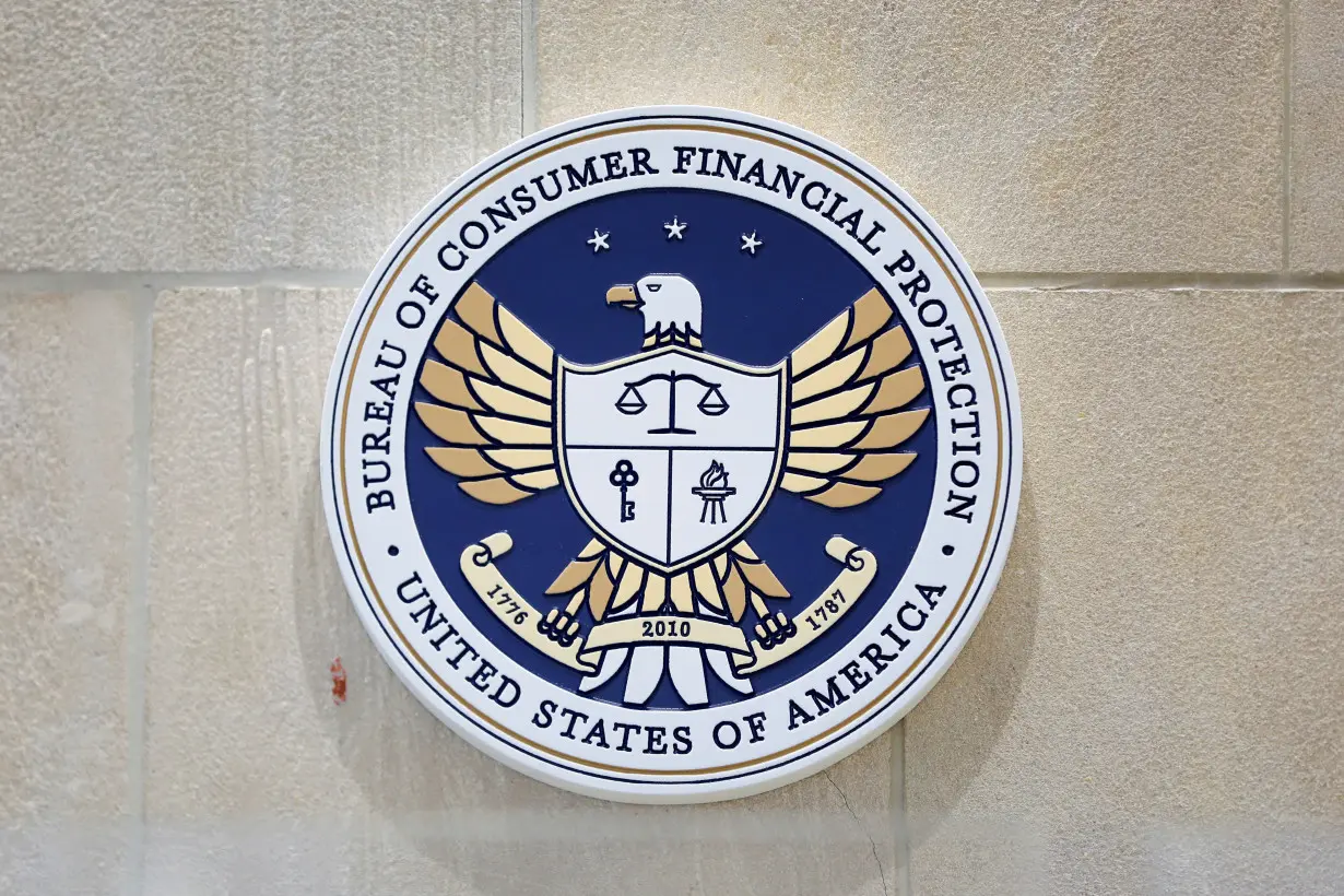 FILE PHOTO: The seal of the Consumer Financial Protection Bureau (CFPB) is seen at their headquarters in Washington, D.C.