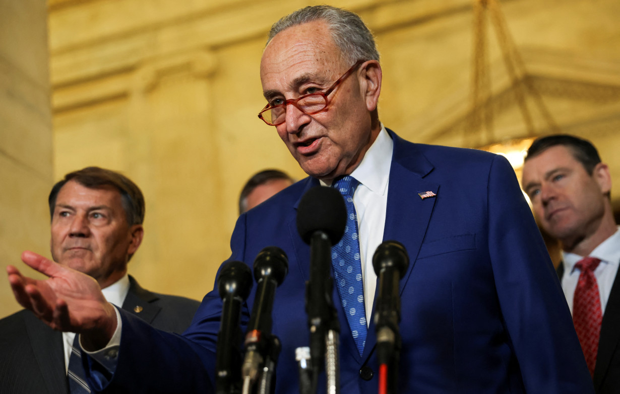 FILE PHOTO: U.S. Senate Majority Leader Schumer hosts tech leaders and experts at AI forum at the U.S. Capitol in Washington