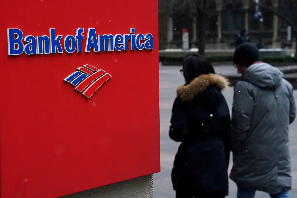 FILE PHOTO: A Bank of America logo is pictured in the Manhattan borough of New York City