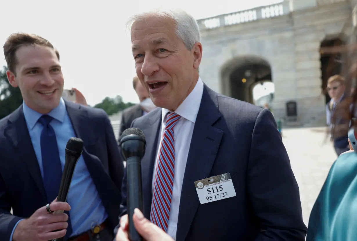 Chase CEO Jamie Dimon leaves meeting with Senate Majority Leader Schumer in Washington