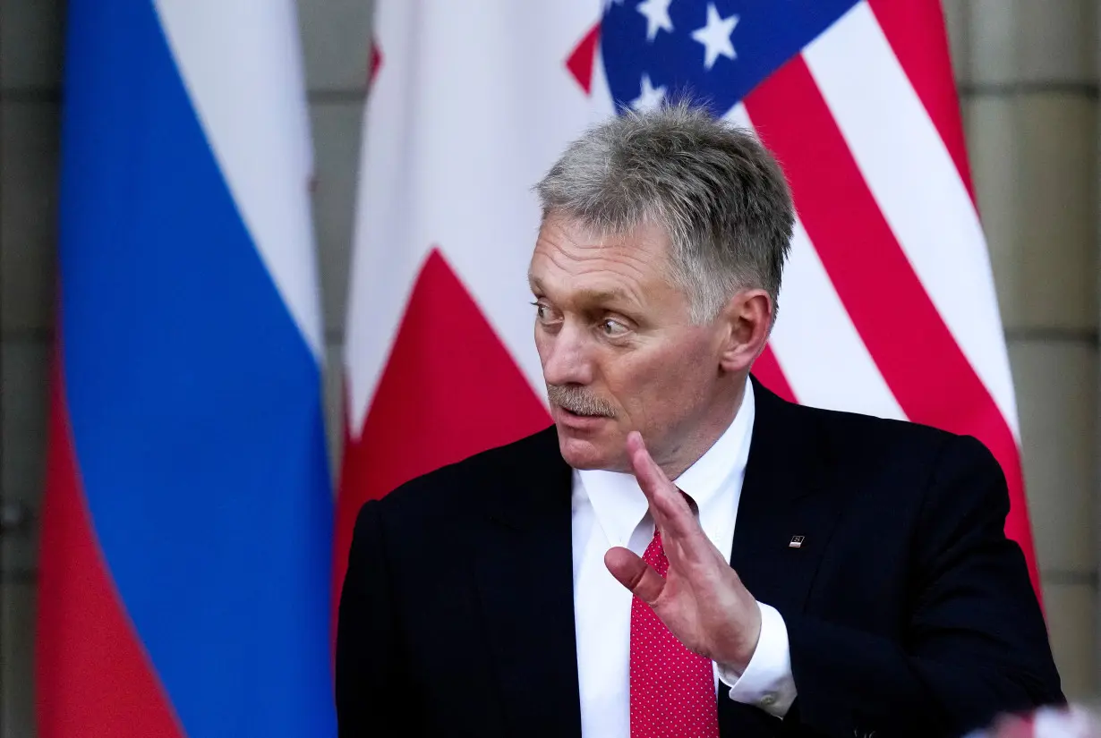 Kremlin spokesman Dmitry Peskov leaves after the talks between Russian President Vladimir Putin and U.S. President Joe Biden in Geneva