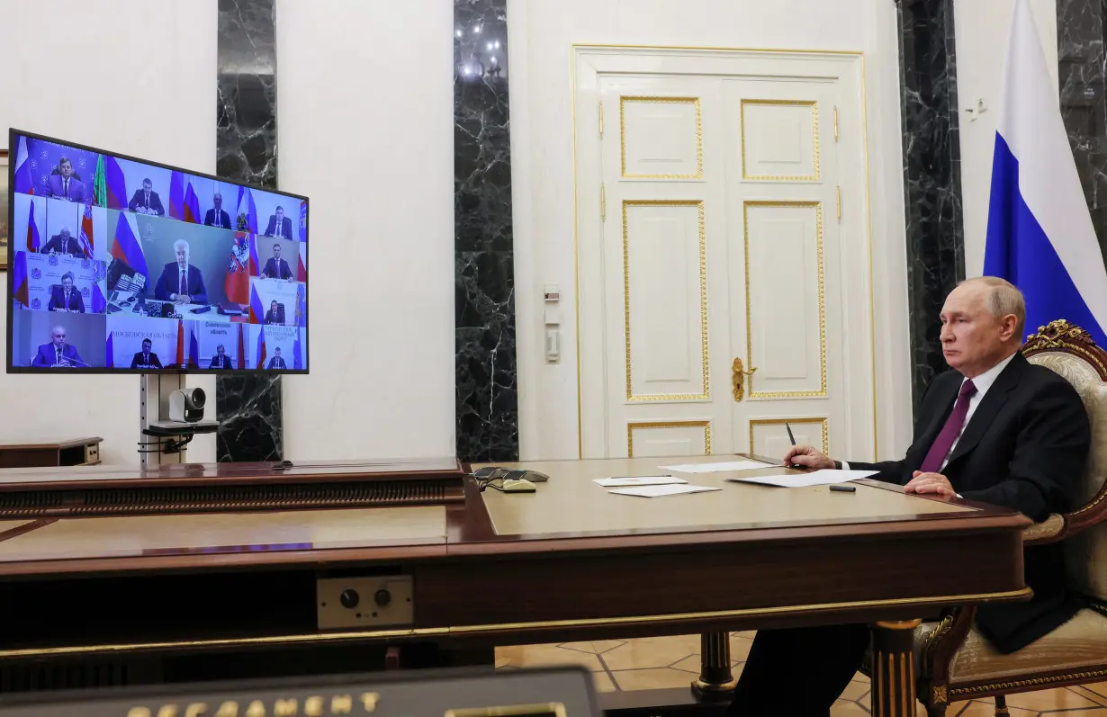 Russian President Putin chairs a meeting in Moscow