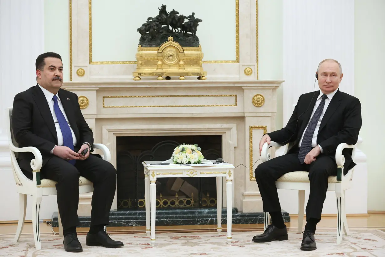 Russian President Vladimir Putin and Iraqi Prime Minister Mohammed Shia Al-Sudani meet in Moscow