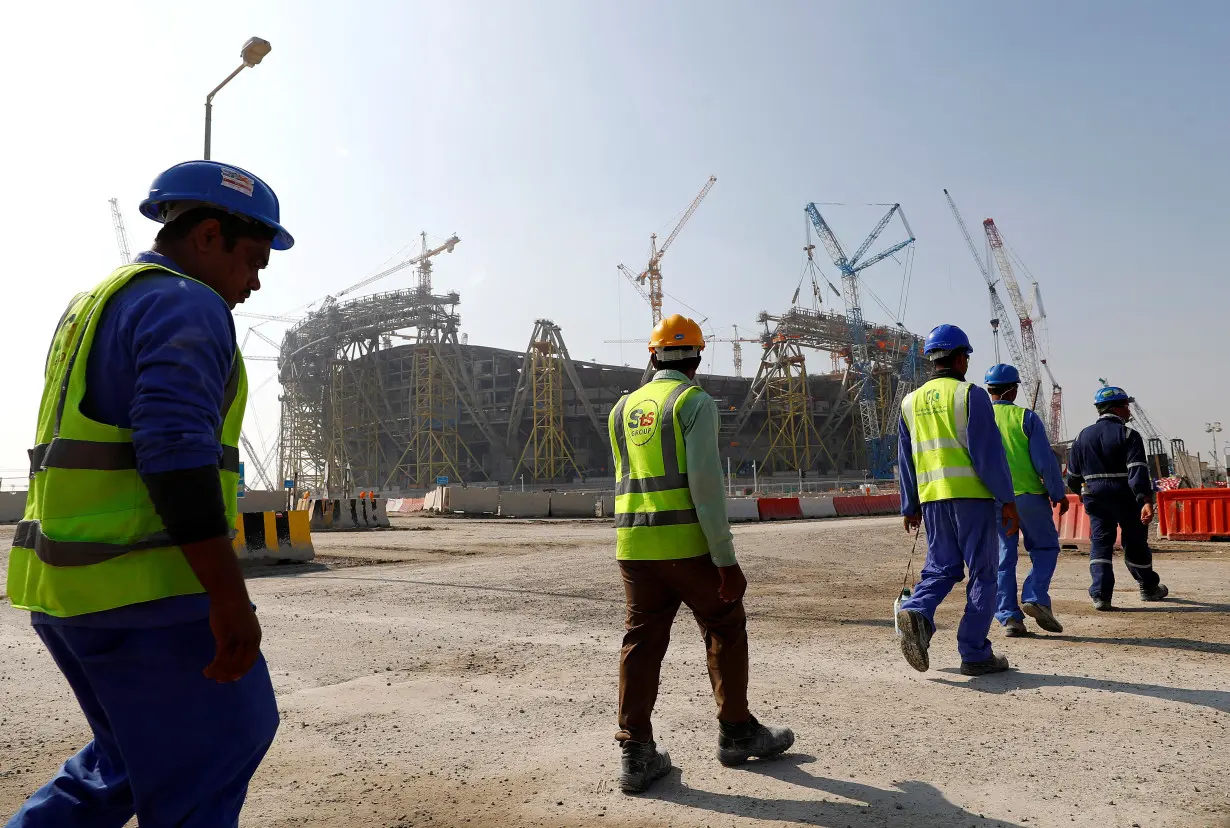 FILE PHOTO: A general view shows the Education city stadium built for the upcoming 2022 Fifa soccer World Cup during a stadium tour in Doha