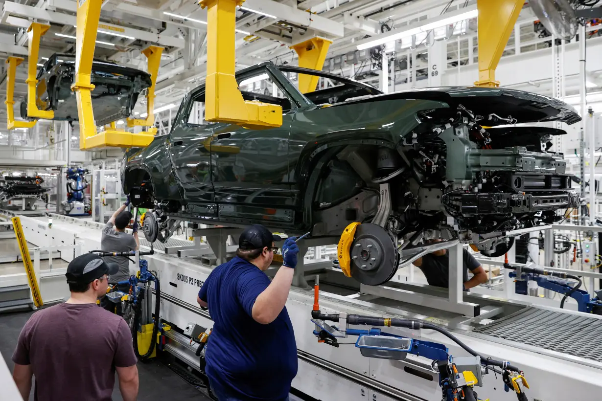 Startup Rivian Automotive's electric vehicle factory in Normal